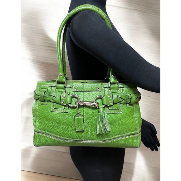 Y2K Coach F13084 Hamptons Braided Pebble Leather Satchel & Wristlet - Picture 10 of 16